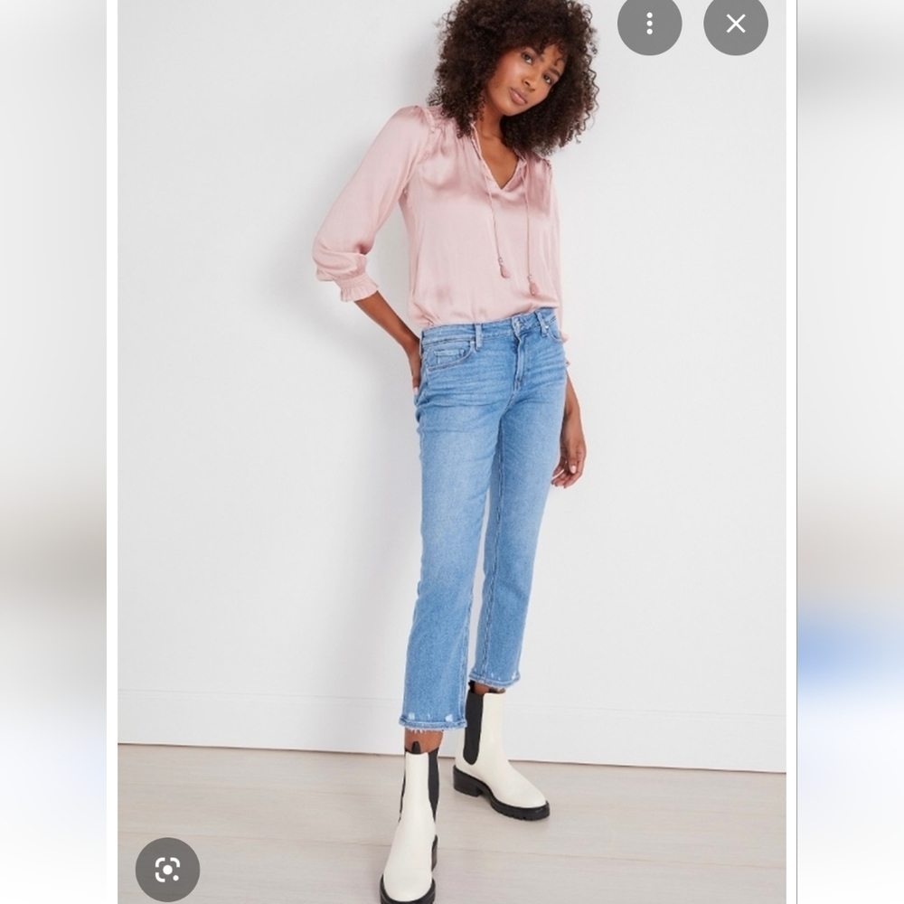 PAIGE Light Blue Straight-Leg Jeans
